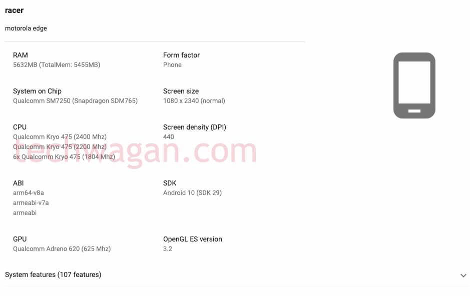 Motorola Edge Key-Specs Motorola Edge Key-Specs