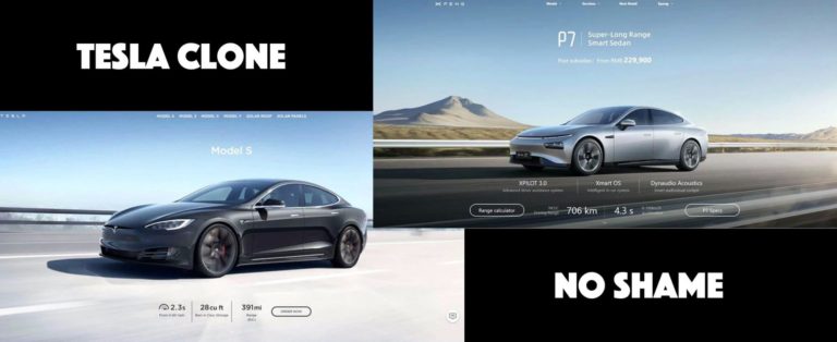 Tesla-Klon Xpeng kopiert jetzt sogar Tesla’s Website