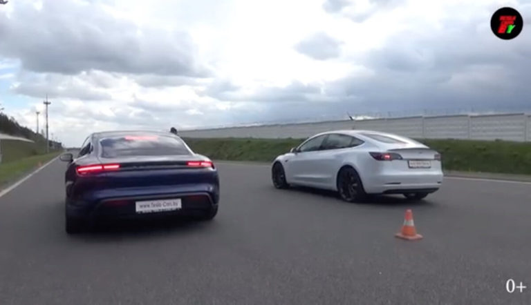 Porsche Taycan 4S vs. Tesla Model 3 Performance vs. Model S Performance im Beschleunigungsrennen [Video]