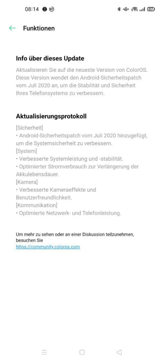 Oppo Find X2 Pro Juli 2020 Update