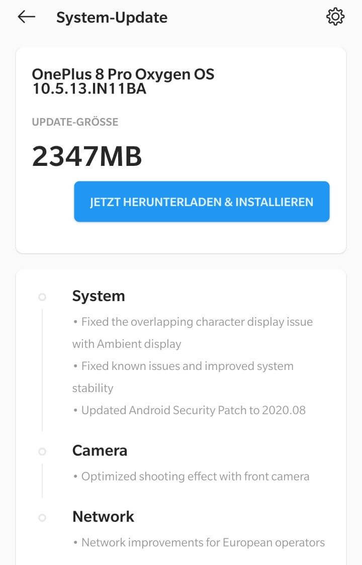 OnePlus 8 Pro OxygenOS 10.5.13 Update