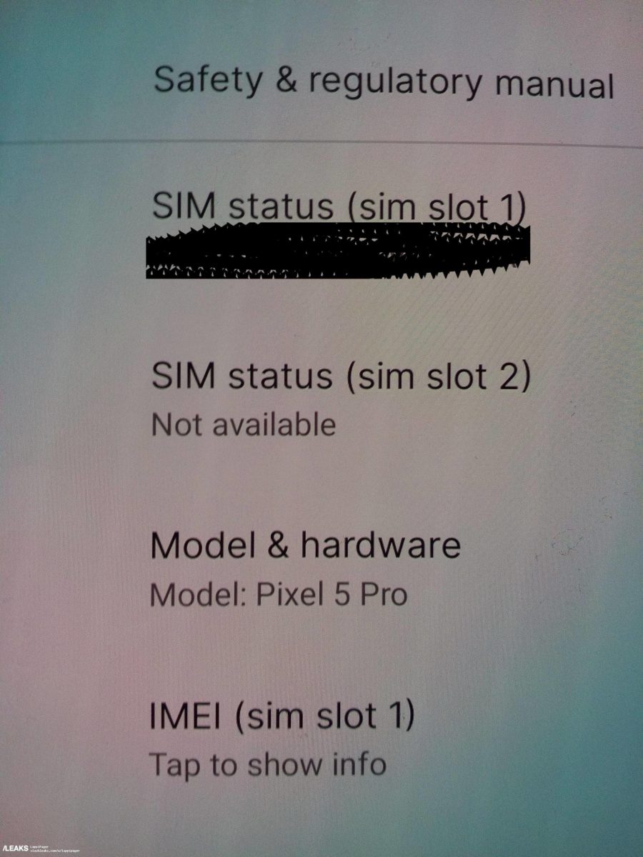 Google Pixel 5 Pro Leak
