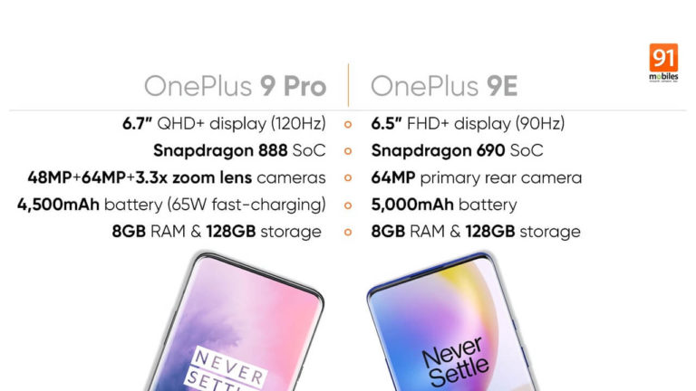 OnePlus 9 Pro und OnePlus 9 Lite: Neue Spezifikationen aufgetaucht