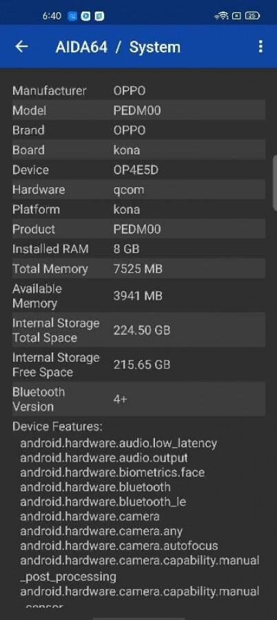 Oppo Find X3 Benchmark AIDA64