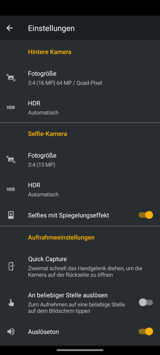 Motorola Moto G30 Screenshot Kamera-App