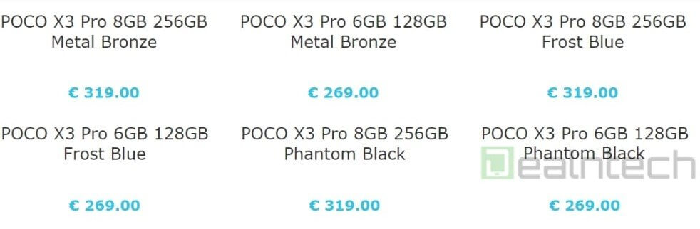 Poco X3 Pro Preise+Farben Poco X3 Pro Preise+Farben
