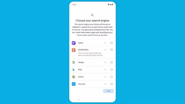 Android Choice Screen