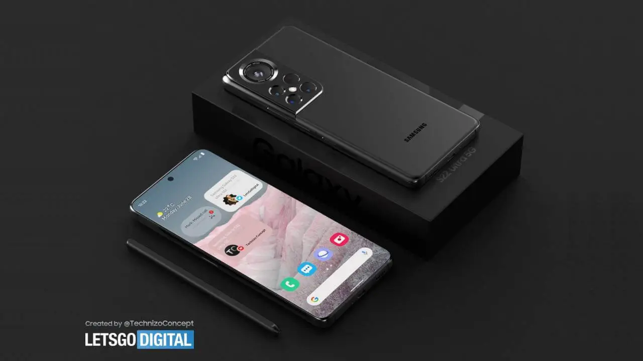 Samsung Galaxy S22 Ultra Render-Konzept