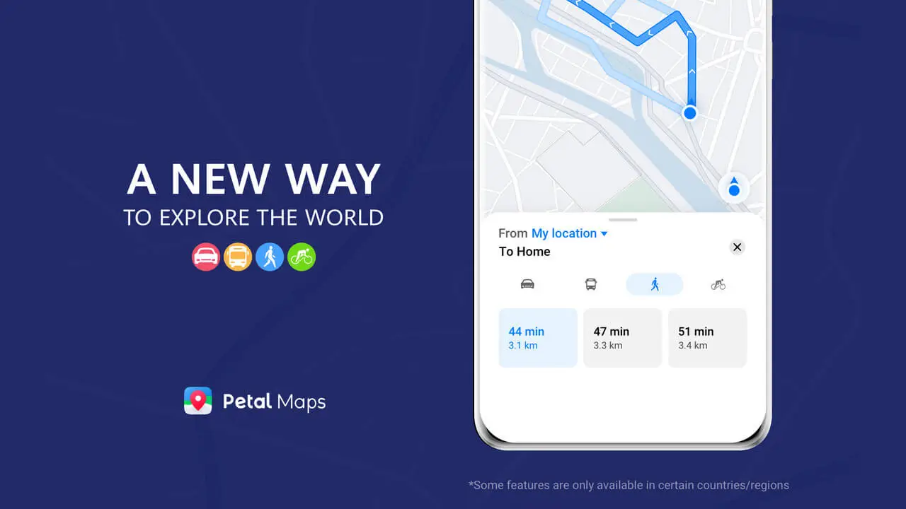 Huawei Petal Maps Fussweg