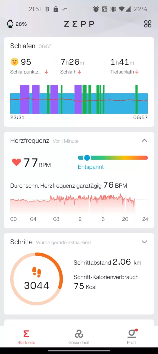 Zepp App Screenshot