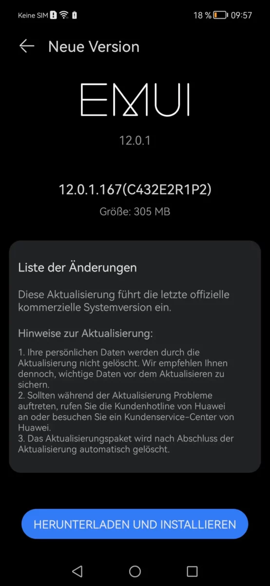 Huawei Nova 9 Update 12.0.1.167 Huawei Nova 9 Update 12.0.1.167