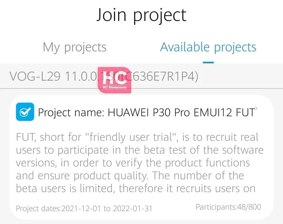 Huawei P30 EMUI 12-Beta