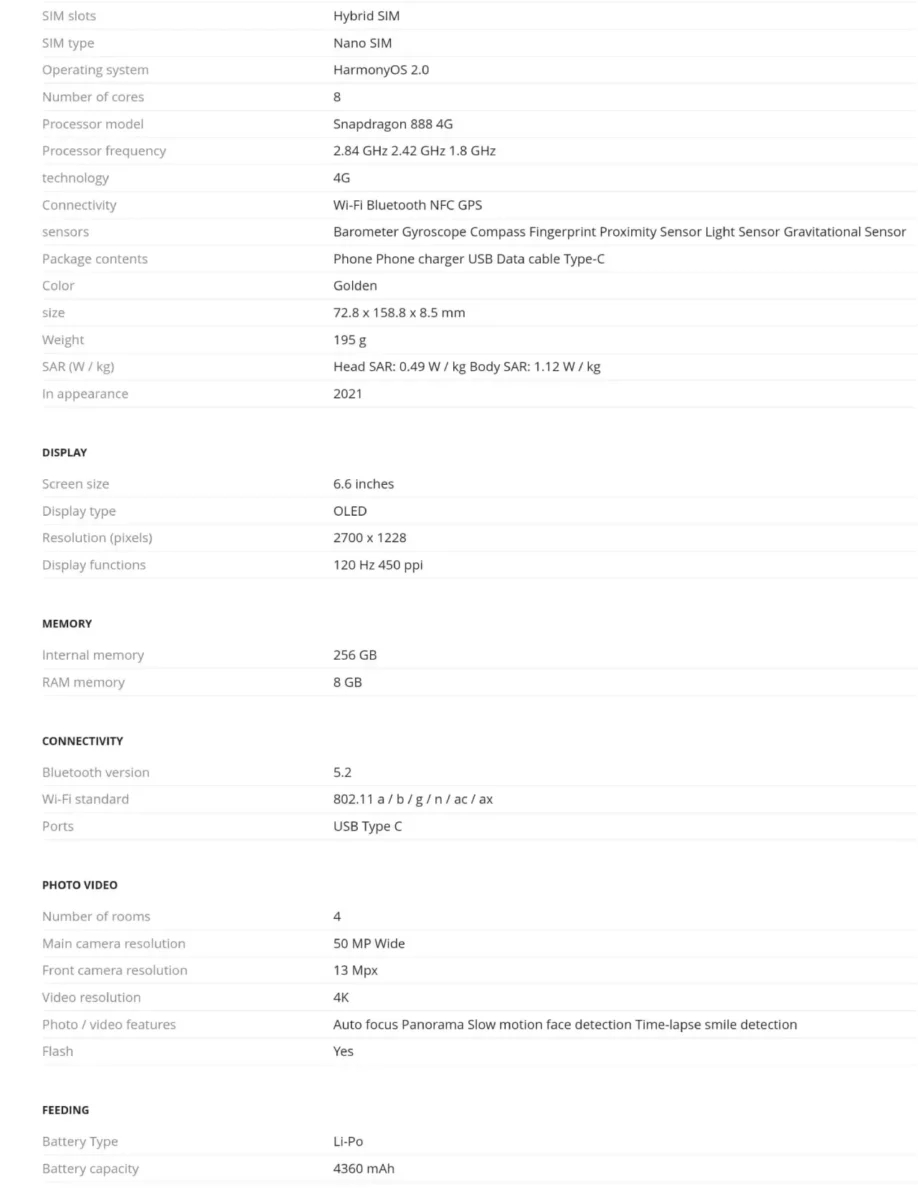 Huawei P50 Pro Specs Huawei P50 Pro Specs