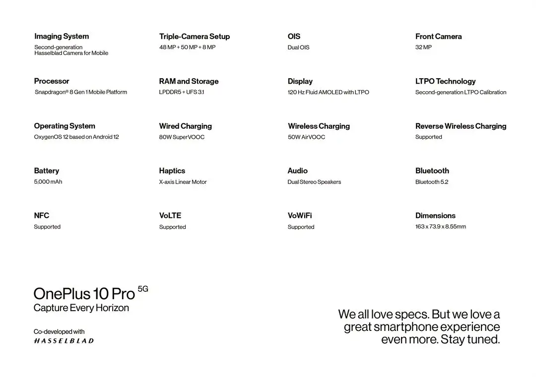 OnePlus 10 Pro Spezifikationen