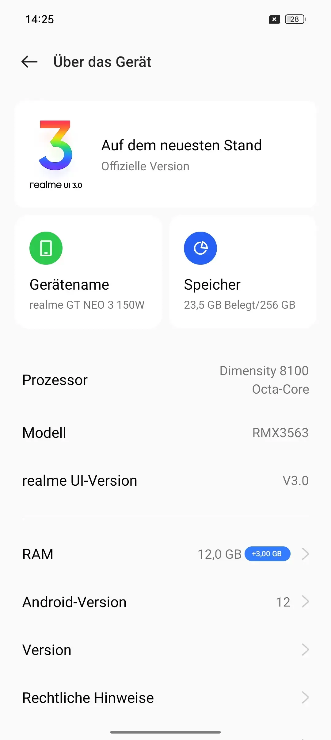 Realme GT Neo 3 150W Screenshot