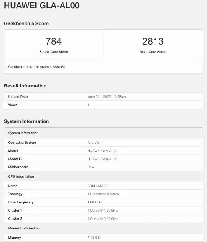 Huawei Nova 10 Pro GeekBench Huawei Nova 10 Pro GeekBench