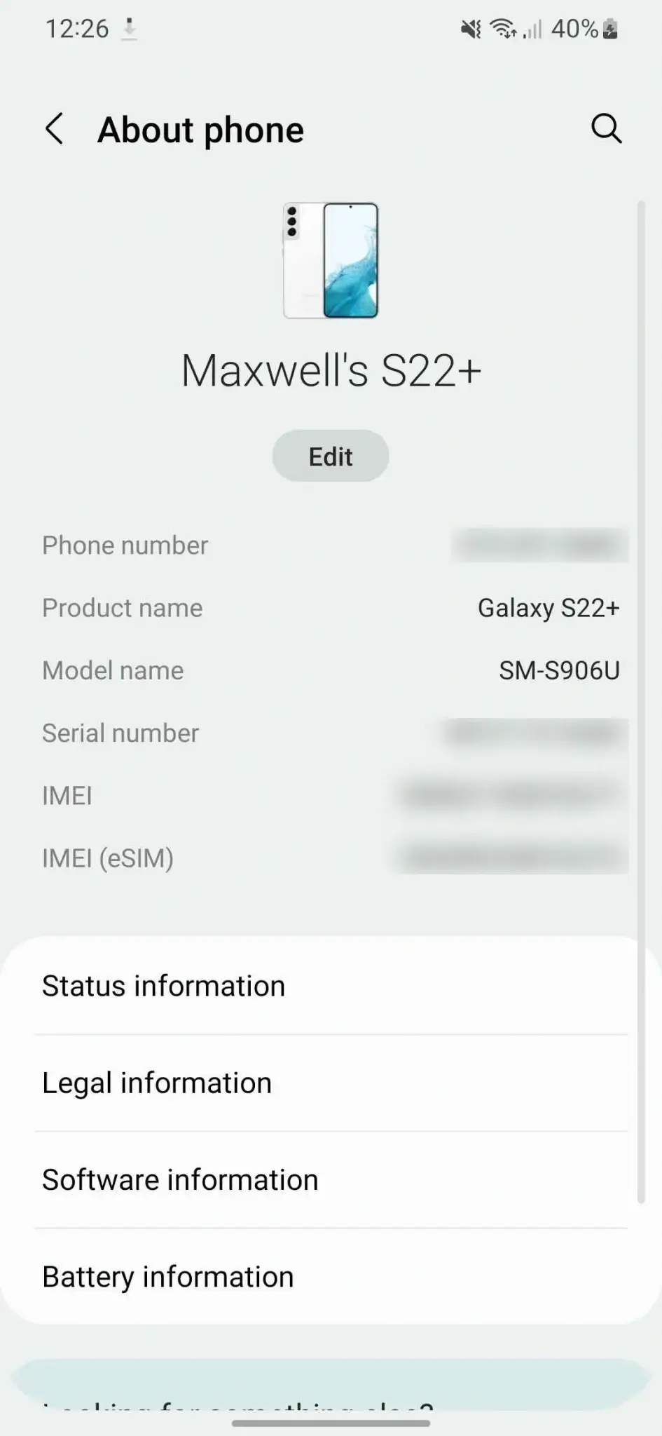 One UI 5 About Phone