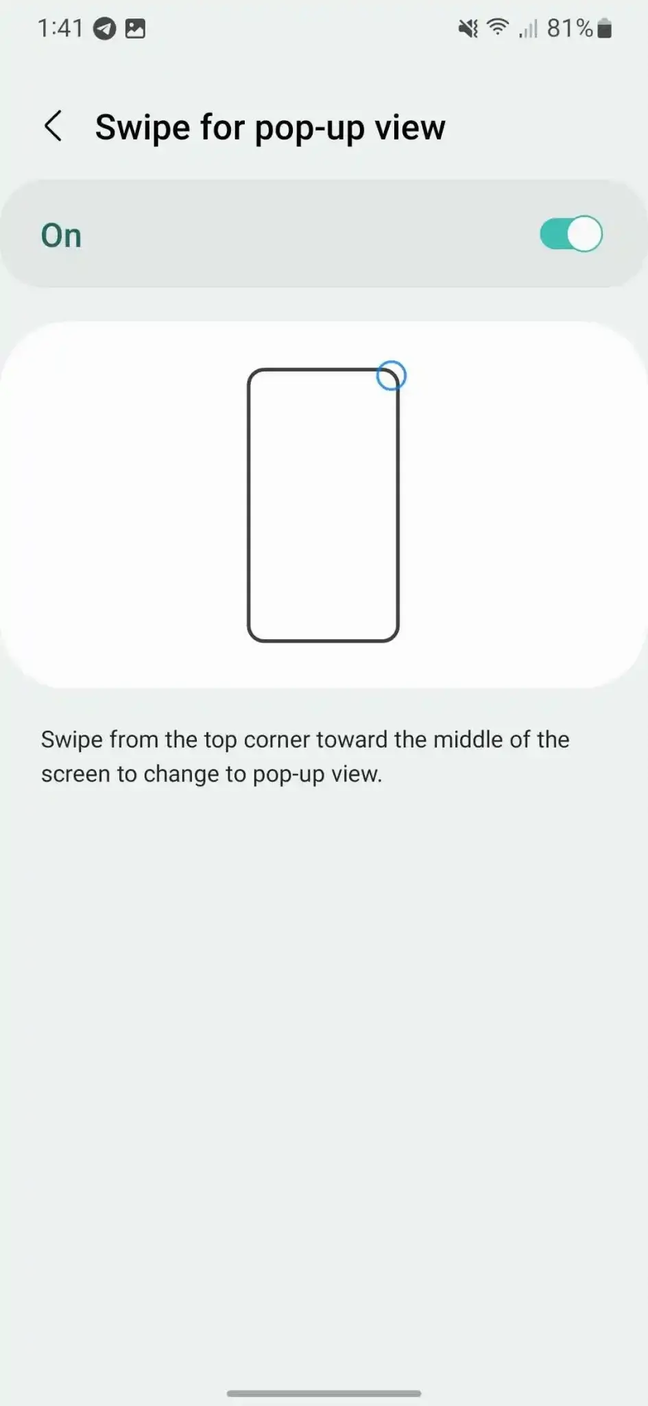 One UI 5 Swipe for Popup