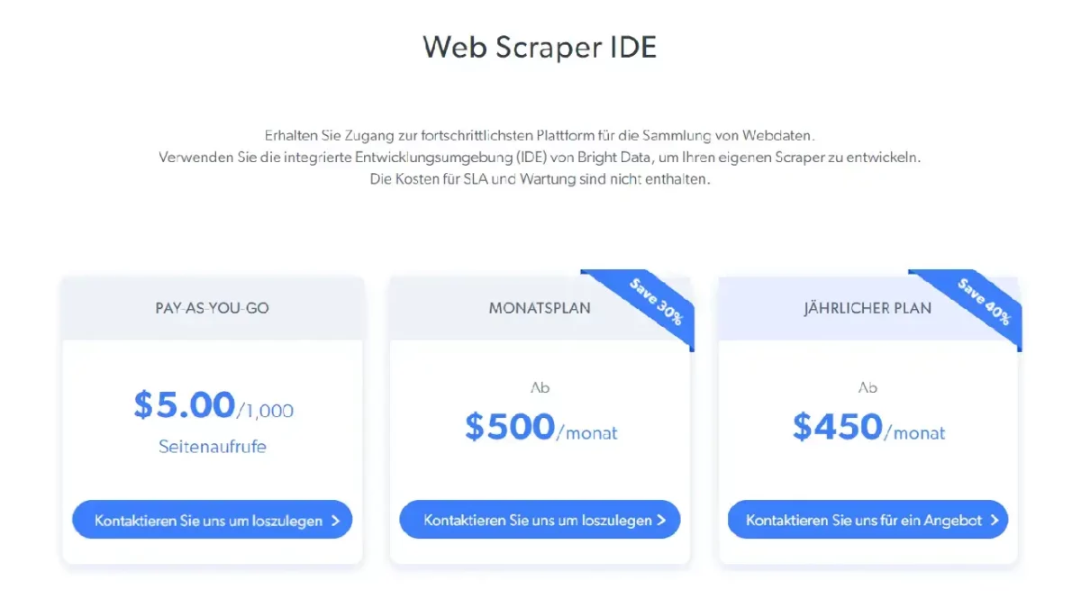Web Scraper IDE Preise Web Scraper IDE Preise