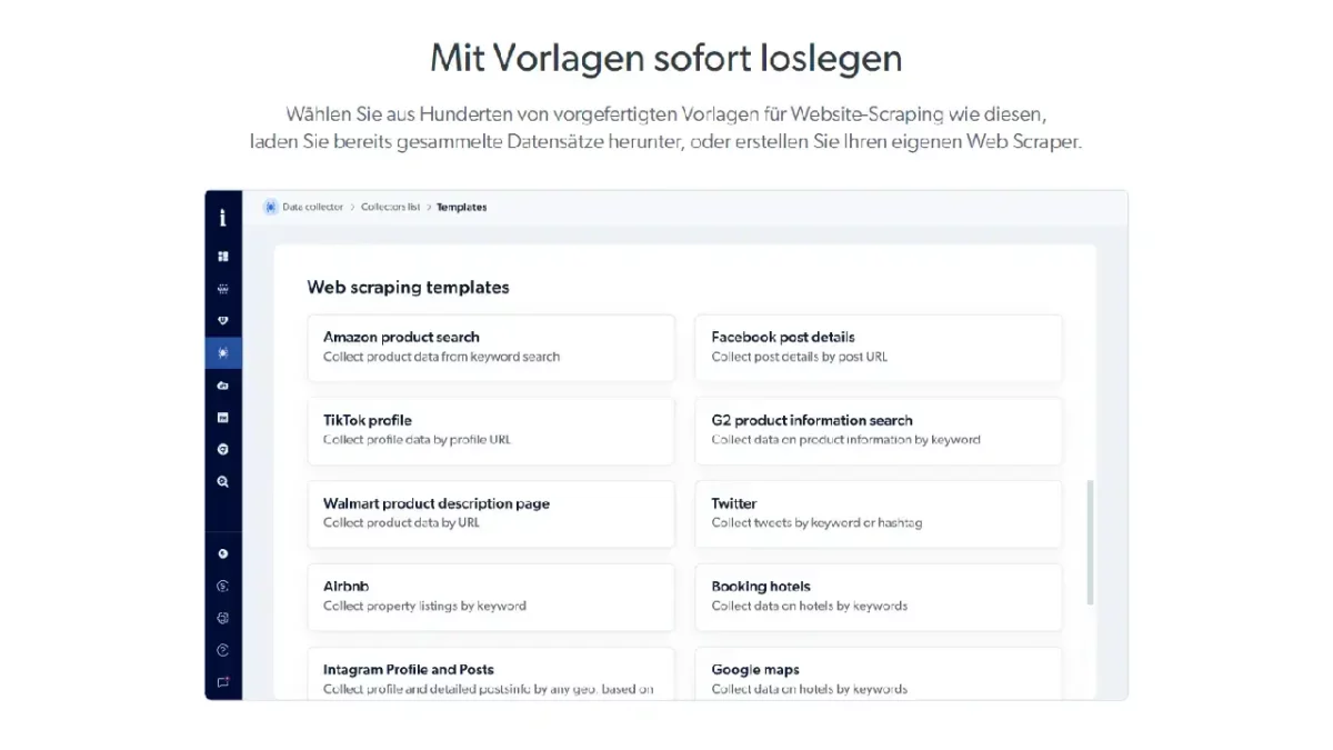 bright data Data Collector Web Scraper Vorlagen bright data Data Collector Web Scraper Vorlagen