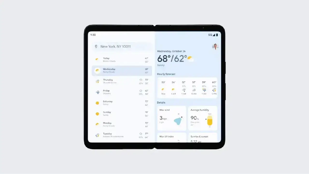 Google Weather Redesign Pixel Fold
