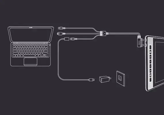 Huion Kamvas Pro 16 (2.5) Verbindungen Huion Kamvas Pro 16 (2.5) Verbindungen