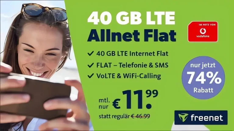 Schnapp dir jetzt die geniale freenet-Aktion: 40 GB LTE für nur 11,99 €!