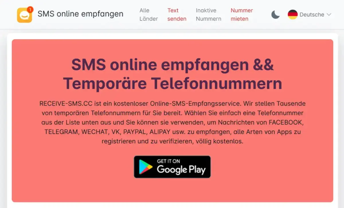 Receive SMS Receive SMS