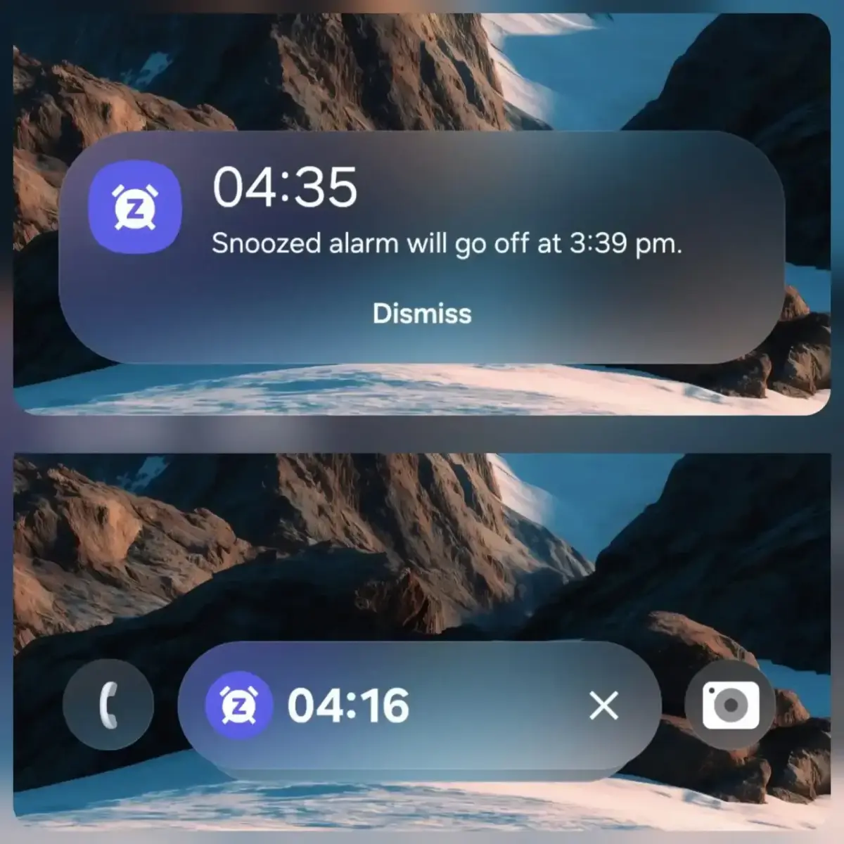 Samsung One UI 8.5 Clock Alarm Now Bar Lock Screen