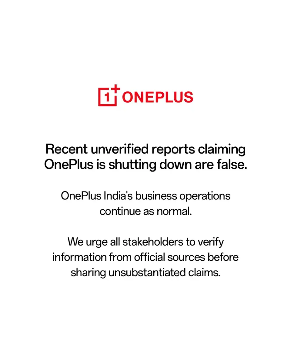 OnePlus Statement OnePlus Statement