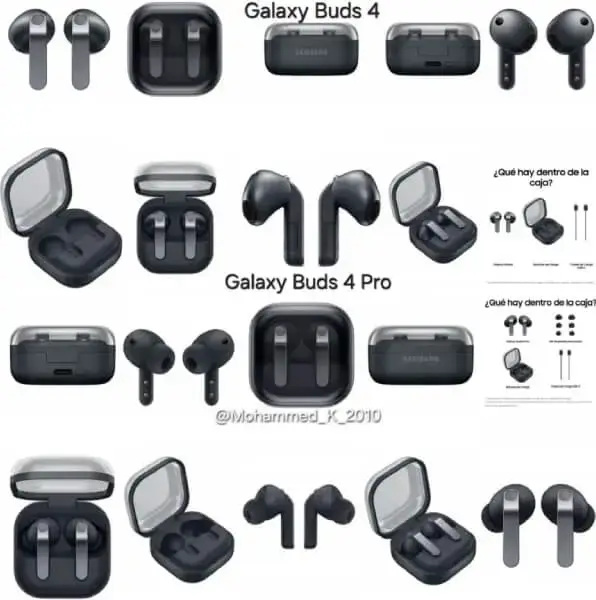 Samsung Galaxy Buds 4 and Buds 4 Pro Design Leak Samsung Galaxy Buds 4 and Buds 4 Pro Design Leak