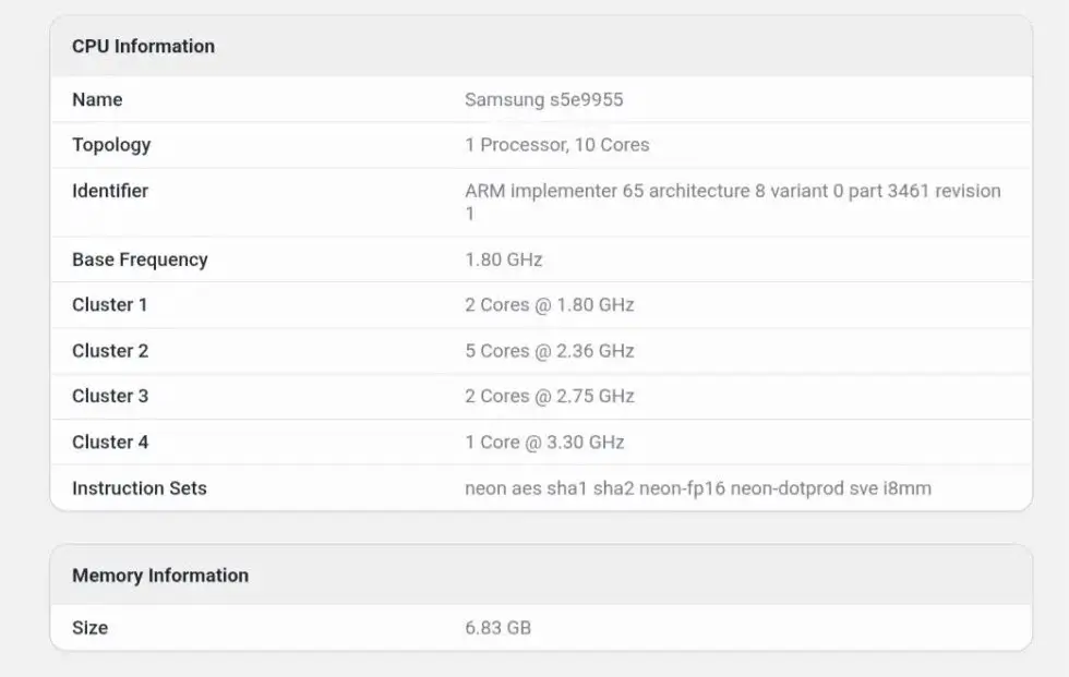 Benchmark des Samsung Galaxy S26 FE Benchmark des Samsung Galaxy S26 FE
