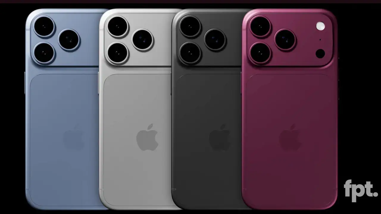 Render vier Farboptionen des kommenden Apple iPhone 18 Pro