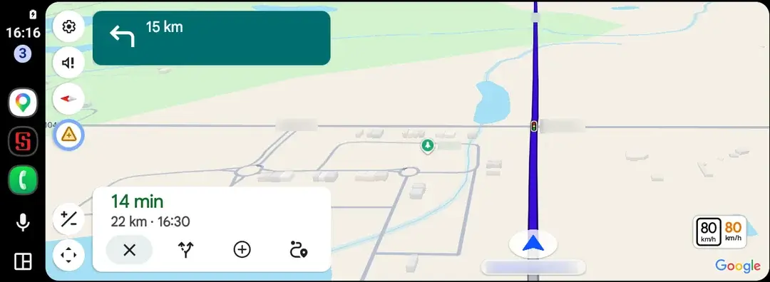 Tacho in Google Maps auf Android Auto Tacho in Google Maps auf Android Auto