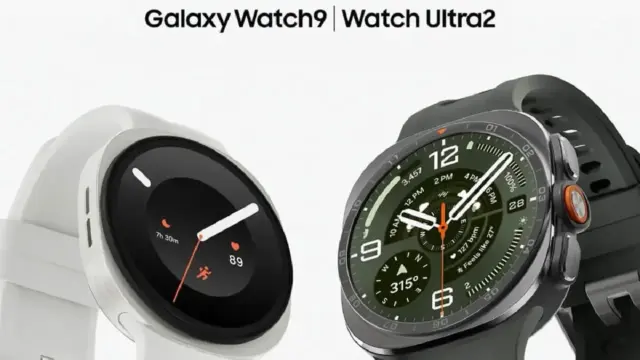 Samsung Galaxy Watch 9 in weiß und Galaxy Watch Ultra 2 in grau