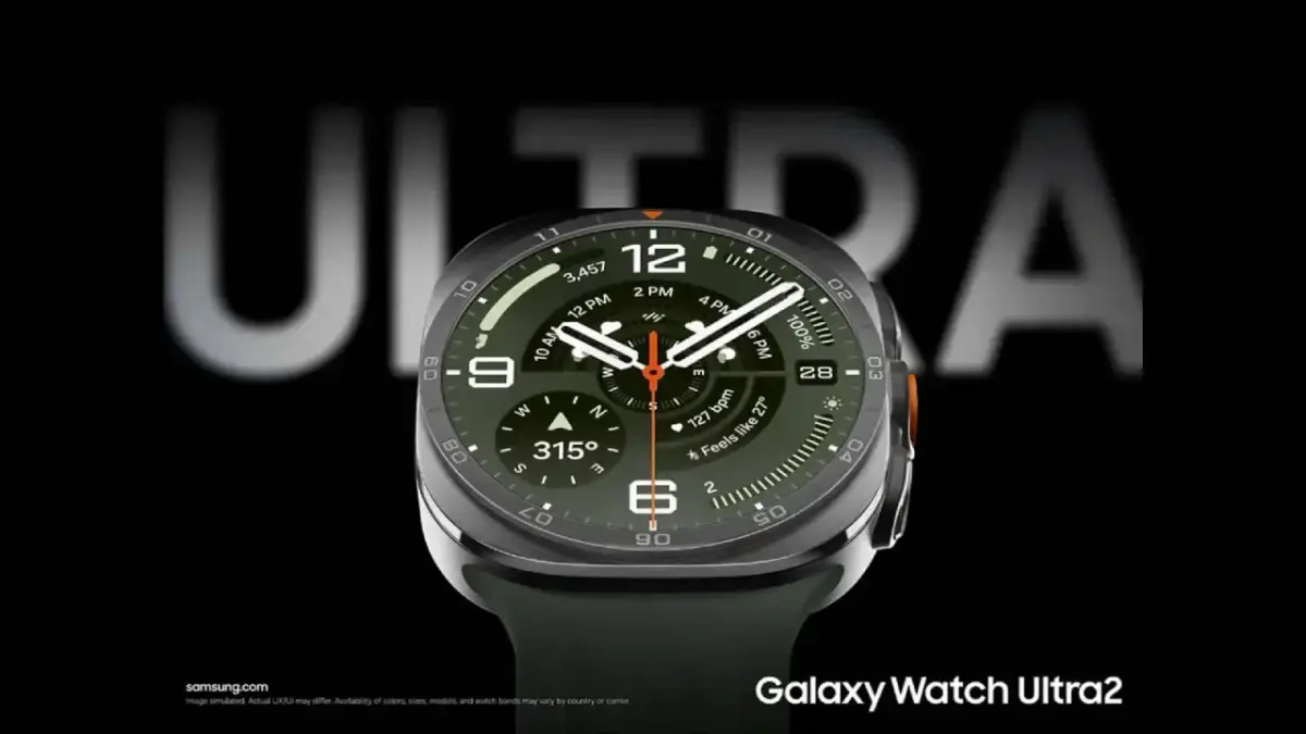 Samsung Galaxy Watch Ultra 2 mit grünem Watchface Samsung Galaxy Watch Ultra 2 mit grünem Watchface