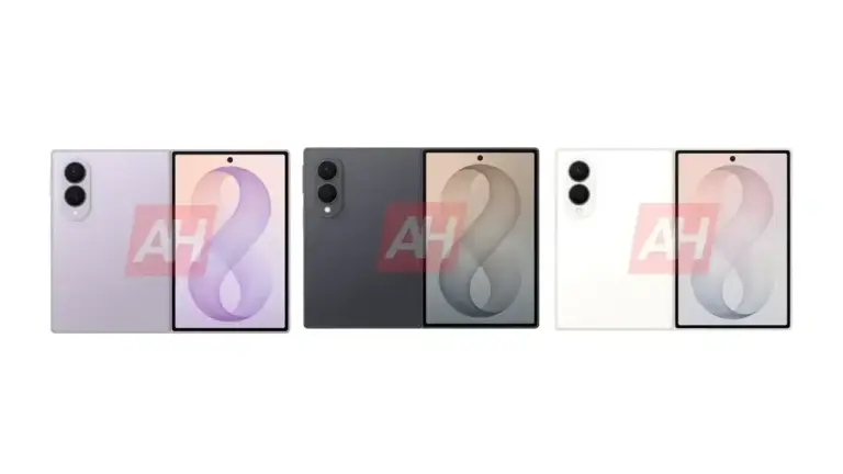 offizielle Renderbilder des kommenden Samsung Galaxy Z Fold 8 in 3 verschiedenen Farben