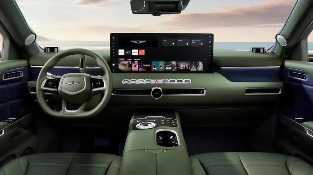 Cockpitansicht des Genesis GV90 Elektro-SUV Cockpitansicht des Genesis GV90 Elektro-SUV