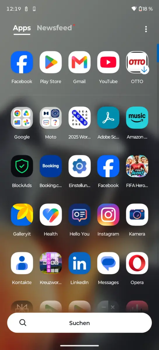 App Drawer des Motorola Edge 70 Max App Drawer des Motorola Edge 70 Max