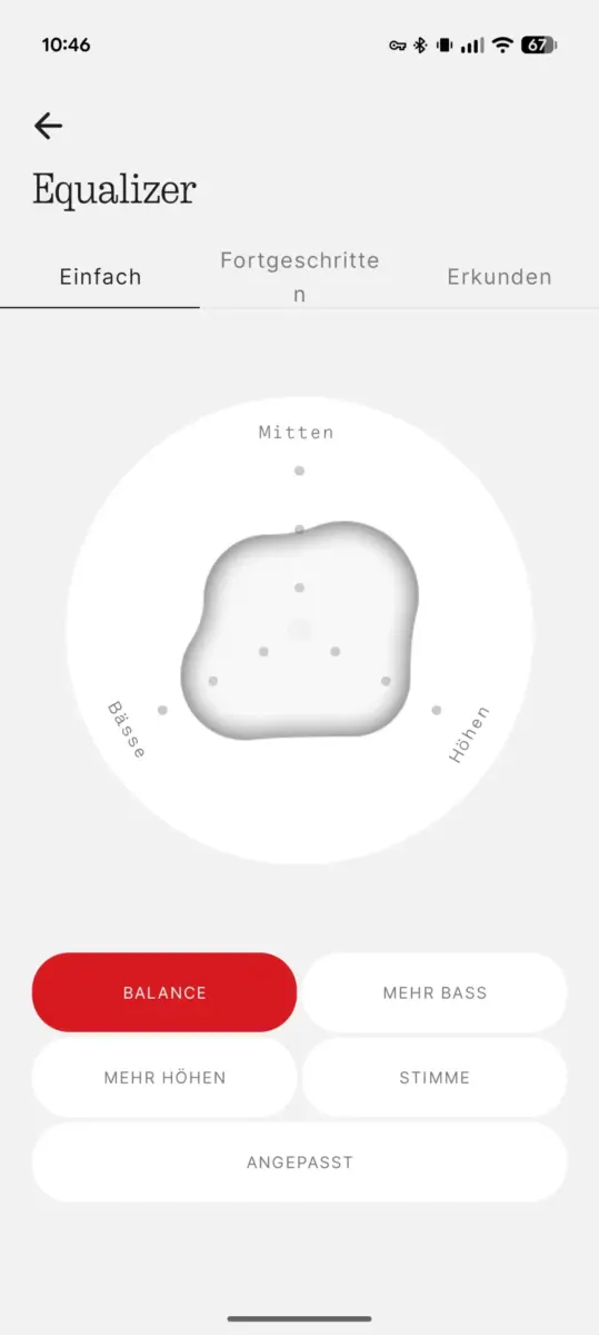 einfacher Equalizer der Nothing-X App einfacher Equalizer der Nothing-X App