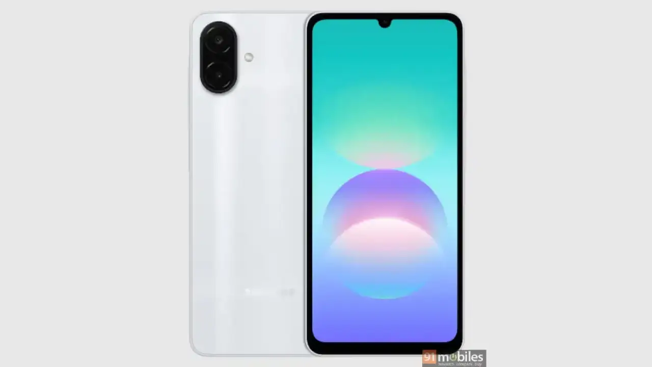 Renderbild der Vorder- und Rückseite des kommenden Samsung Galaxy A08 4G