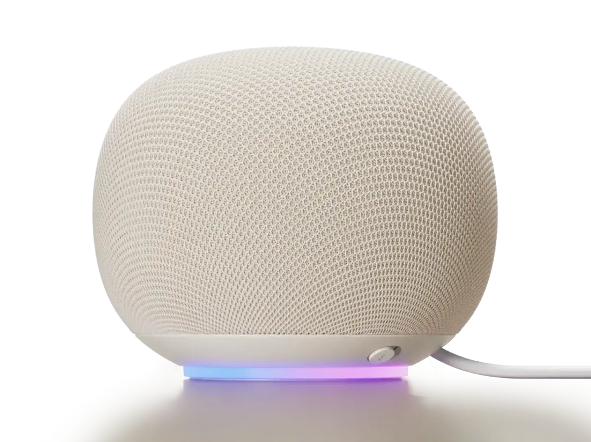 Google Home Speaker 2026 in der Farbe Porcelain mit aktiviertem Mikrofon Google Home Speaker 2026 in der Farbe Porcelain mit aktiviertem Mikrofon