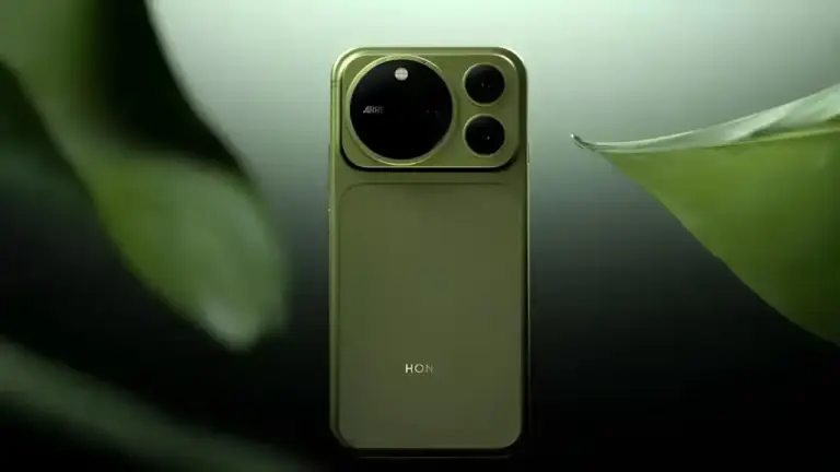 Rückseite des Honor Magic 9 Pro Max in der Farbe Moss Green