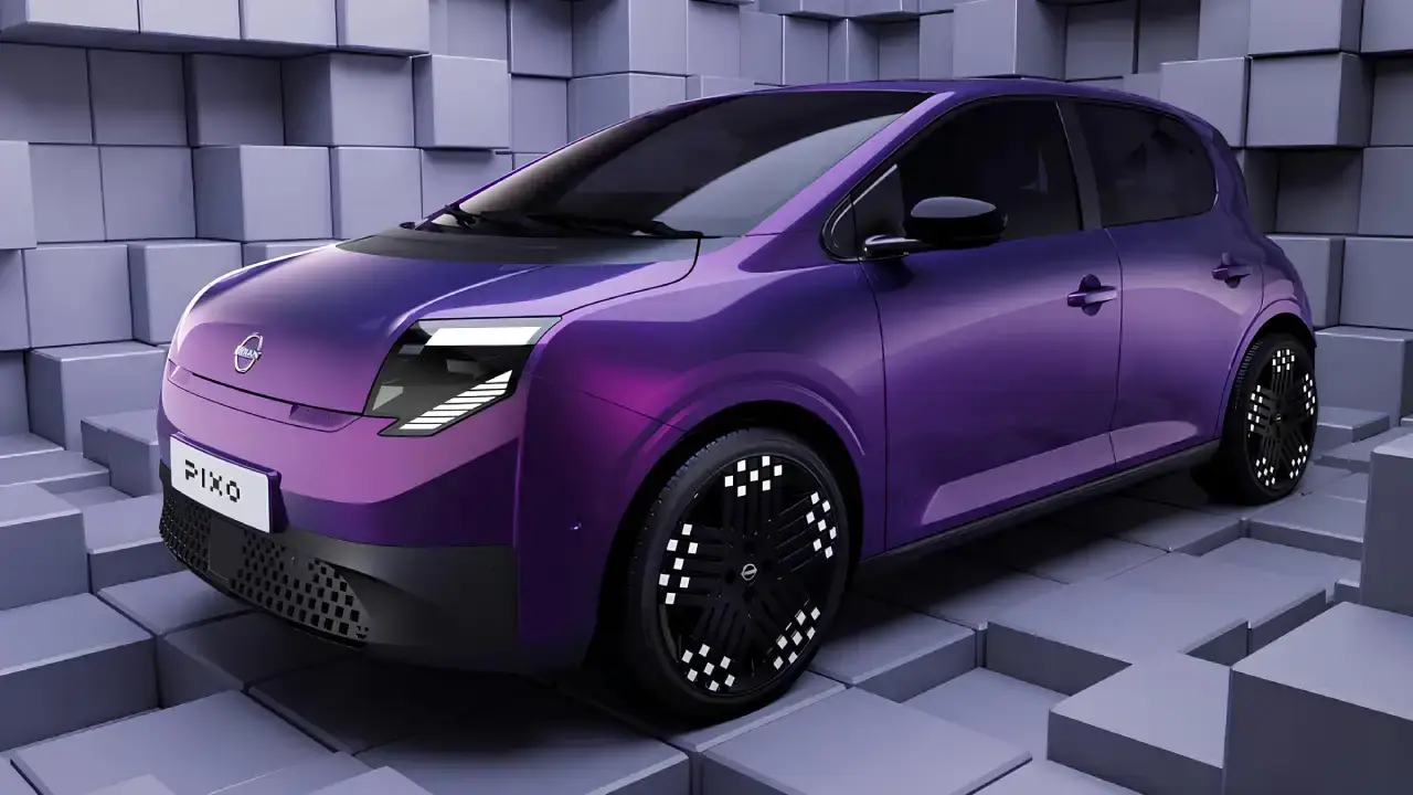 schräge Seitenansicht des Nissan PIXO