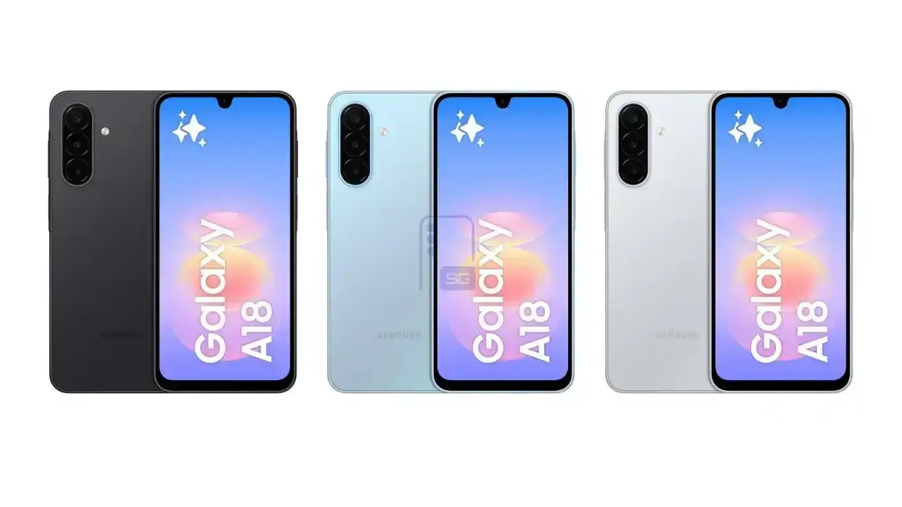 Renderbilder des kommenden Samsung Galaxy A18 in 3 Farbvarianten