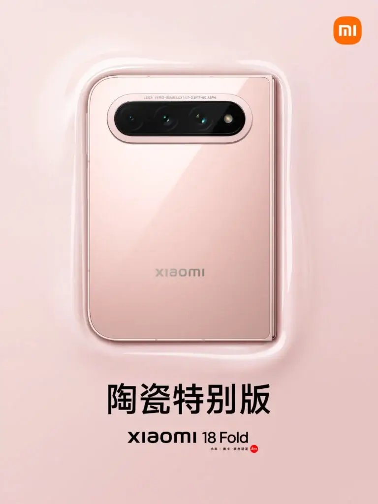 Xiaomi Fold 18 Pink Ceramic Teaser Xiaomi Fold 18 Pink Ceramic Teaser