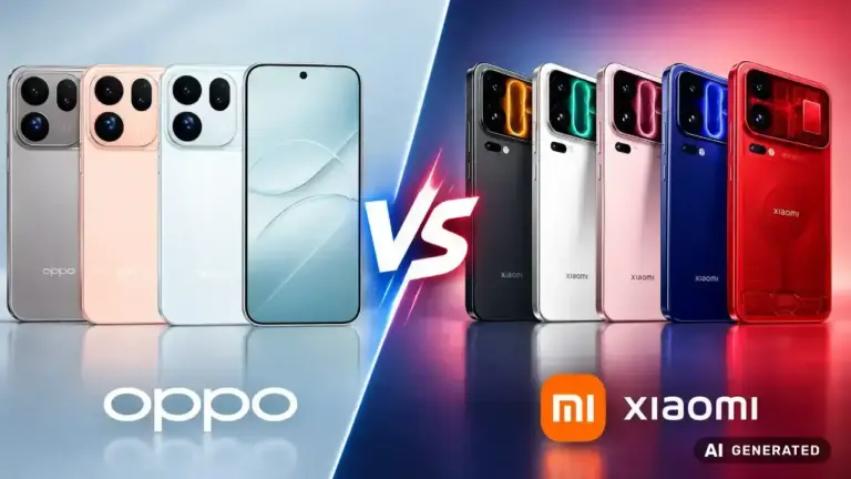KI-generierte Darstellung Oppo Find X10 gegen Xiaomi 18 Pro Flaggschiff-Duell