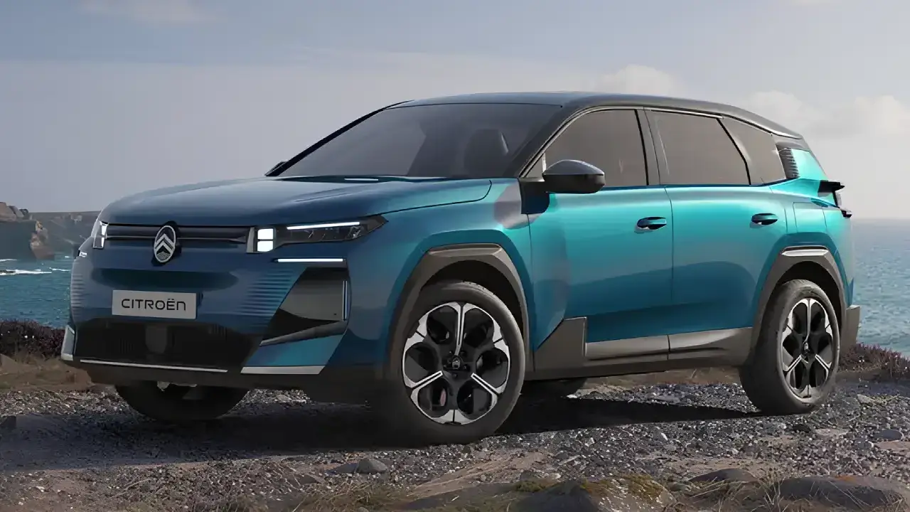 schräge Seitenanasicht Citroën ë-C5 Aircross 2027